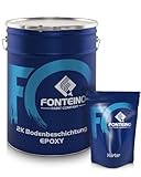 Fonteino 2K Epoxidharz Bodenbeschichtung Bodenfarbe Fußbodenfarbe Epoxy Garage - Anthrazitgrau 5Kg