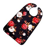 Wasserdichte Esslätzchen für Senioren, Erwachsenen-Lätzchen mit Auffangbehälter, Kleidungsschutz, Fütterungslätzchen, leicht abwischbar, weicher Stoff, Befestigung an Hochstuhl und Tischen