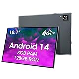 CWOWDEFU Tablet with SIM Card Slot,10 Inch Tablet 4G LTE and Phone (Make Calls),Android 14,8GB RAM,128GB ROM (TF up to 1TB),GSM Unlocked,Phablet,6000mAh, GPS,Octa-Core(Grey)
