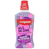 Colgate Mundspülung All In one 6x500 ml – für sofortige & anhaltende Frische und Kariesschutz – antibakterielle Mund- und Zahnreinigung ohne Alkohol** für optimalen Schutz