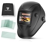 STAHLWERK Automatik-Schweißhelm 3 in 1 WORKER - Schweißerhelm mit True-Colour, automatische Abdunkelung DIN 4-13, optische Klasse 1/1/1/2, optimales Sichtfeld 96 x 39 mm, Schweißschild, Schweißmaske