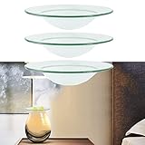 Dancepandas Ersatzschale für Duftlampe Glas 3 Stück 12CM Duftlampe Ersatzglas Wachsschmelze aus Glas Ersatz Ölwärmer Ersatzschälchen Platte für Ölbrenner Diversen Duftöle