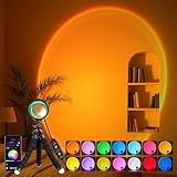 Kangtaixin Sunset Lamp - RGB Sonnenuntergang Lampe - App-Steuerung USB-Anschluss LED Projektor 360 ° Drehbares Romantisches Vision-Stimmungslicht für Fotografie, Selfie, Dopamine, Wohnzimmer Deko