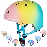 CELOID Kinder Fahrradhelm, Kleinkind Skateboard Helme für Alter 3-5-8 Jahre Jungen Mädchen, verstellbare Multi-Sport Fahrrad Skateboarding Fußball Roller Skating Roller,Pink-blue