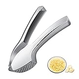 Fousenuk Knoblauchpresse, Garlic Press (Kein Schälen Notwendig) Bequem und Leicht Zu Reinigen Knoblauch Presse, Knoblauchpressen Einfach Gepresster Knoblauch und Ingwer, Stylische Zinklegierung