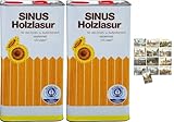 2x 5L SINUS Holzlasur Farbe ANTHRAZIT + 1x Bildmagnet! Holzfarbe für optimalen Holzschutz für Holz-Zäune, 2x 5 L Holzschutzlasur Lasur Wetterfest für Außen & Innen, ähnl. Holzlack 10L 10 Liter