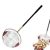 Nusssammler,Walnuss Sammler,Eichelpflücker Obere Walze Obstsammler Rollsammler Obstpflücker mit Teleskopstiel Apfelpflücker Große Kapazität Tragbar Sammler für Walnüsse Pekannüsse Kastanien (24cm)