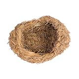 FONDOTIN 1Stk Haustierbett aus Stroh Bausatz Grasbeet für Hamster Katzenhütte Rattenkorb Katze heizkissen Haustier Lebensraum gewebtes Bett aus Guinea Heimtierbedarf Berggras Yellow