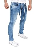 Yazubi Steve - Sweat Jogger Hose Slim Fit Männer -Wotega Herren Jeans - Regular Fit Stretch Jean, Blau (Bering Sea 184028), W32/L34