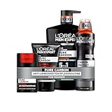 L'Oréal Men Expert 5in1 Anti-Pickel Pflegeset für Männer, Mit XXXL Duschgel, XXL Deospray, Waschgel und Gesichtscreme, Set für Herren mit Karbon, Pure Carbon, 4-teilig