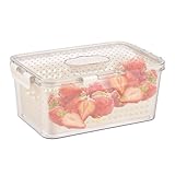 Weldphur Frischhaltedosen Mit Deckel Und Abtropfkorb Kühlschrank Frischhaltedosen Mit Sieb Für Gemüsen Obste Kühlschrankdosen Abtropfsieb Kühlschrank Organizer Für Salat Beer Beeren