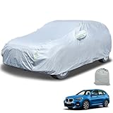 autozen Autoabdeckung SUV, Autoplane wasserdicht für SUV bis zu 465 cm Abdeckplane Auto mit Baumwollfutter Schutz vor Regen Sonne Schnee Staub für Vollgarage, silbrig