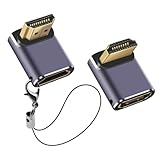 LUIRSAY 2Pcs HDMI Winkelstecker 90 Grad, HDMI 90 Grad Adapter 48Gbps 8K@60Hz/4K@120Hz, HD-MI Stecker auf Buchse mit LED Anzeige für HDTV, Projektor, Laptop(1 * Auf + 1 * Ab)