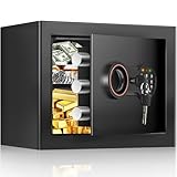 25L Safe Tresor Feuerfest für Zuhause, Digitaler MöBeltresor mit NotschlüSsel Batteriekasten, Klein Wandtresor mit Zahlenschloss für Bargeld Wichtiger Dokumente