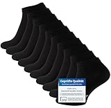 STARK SOUL 10 Paar Essentials Sneaker Socken, Baumwolle, schwarz, Gr. 43-46