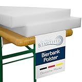 Beautissu 2er Set Bierbank Auflage 4x25x220cm – Schaumstoffpolster für Hussen – 4cm Bequeme, Dicke Auflage für Bierzeltgarnitur & Festzeltgarnitur - Outdoor Sitzpolster für Bierbank
