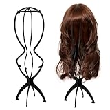 2 Stück 50cm Perückenständer Für Langes Haar, Perückenhalter Zerlegbare Perrückenkopfhalter, Anpassbare Höhe Einstellbar Plastik Faltbar Wig Stand Tragbare PerückenstäNder zum Ausstellen, Trocknen