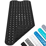 Badewannenmatte Duschmatte 100x40 cm Badewanneneinlage Antirutschmatte rutschfest Maschinenwaschbar(Schwarz)