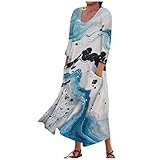 Strandkleid Damen Kurz Strandkleider Freizeitkleid Damen Kleid Lang Brautjungfernkleider Lang Cocktailkleid Damen Longbluse Damen Kleid Damen Sommer Maxikleid（2-Light Blue,S）