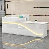 XINGYUDS Moderner Verkaufstresen, Verkaufstheke Vorderer Tresen mit abschließbaren Schubladen Rezeptionstheken, hölzerner Computertisch, Empfangstheke, Kassierer/Schönheitssalon/Lobby