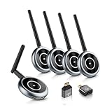 AIMIBO Wireless HDMI Sender und 4 Empfänger - Bis zu 4 Displays 165FT/50M HDMI ohne Kabel 1080P@60Hz Funk HDMI Transmitter Streaming Video für Laptop, Kamera zu Multiple TVs, Monitor, Beamer