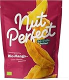 Nut Perfect Bio-Mango, 1 x 80 g, getrocknete Mangostreifen ohne Zucker, ungeschwefelt, vegan, süß, fruchtig und intensiv im Geschmack, verarbeitet unter fairen Bedingungen