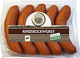 Rindsbockwurst reine Rinderwurst geräuchert | Bockwurst Rind | 100% Rindswurst aus dem Buchenholz Räucherofen | Wurst geräuchert | Regionales Rindfleisch (Rinder Bockwurst, 400g)