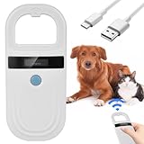 Haustier ID Lesegerät, Tierchip Lesegerät Weiß Mikrochip Lesegerät für Hunde/Katze Haustier Mikrochipscann Hund Microchip Scanner Haustier ID Pet Scanner Haustier Chiplesegerät Für Tierverfolgung