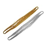 Baluue 2 Stück Gold Metallic Schnur Stark Gold und Silber Bastelschnur für Weihnachten DIY Schmuckherstellung Geschenkverpackung und Dekoration Langlebig Farbecht Vielseitig Verwendbar