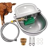 BREUAILY 5 In 1 Automatische Tränkebecken Edelstahl PferdeträNke mit 1/2 Zoll Messingventil Schwimmertränkebecken für Rinder Pferd Schaf Ziege Hund Bauernhof Liefert