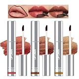 Gireatick Peel Off Lip Liner Stain, 3 STÜCKE Lipliner Peel Off Tattoo Lipliner Mit Mattem Finish, Wasserfest, Hochpigmentierte Farbe (Hellbraun/Dunkelbraun/Burgunderrot) (A, 3PCS)