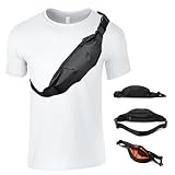 Handy Umhängetasche Herren, Klein Handy Gürteltasche Herren, Damen Herren Brusttasche Handy Schultertasche Handytasche Geldbörse Wasserdicht Sport Bauchtasche Hüfttasche Outdoor Reise Wandern, Schwarz