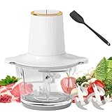 NAUDILIFE Mini Chopper, 2L Edelstahl Schüssel mit 4 langlebigen Klingen, 2-Gang einstellbare Lebensmittel Zerkleinerer, Babynahrung, Mixer, Mehrzweck-Gemüseschneider für Obst und Fleisch.