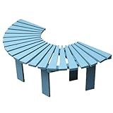 Generisch Rundum-Baumbank aus Holz, Gebogene Gartensitzgelegenheiten im Freien, halbrunde Terrassenbank, wetterbeständiges Massivholz für Innenhöfe und natürliche Gartenumgebungen