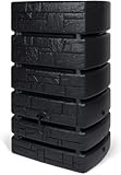 Kreher XXL Wassertonne Tower Stone mit Wasserhahn. Tolle Stein Optik in Anthrazit/Grau, 500 Liter Nutzungsvolumen. Maße (BxTxH): 77,5 x 58,3 x 130 cm (Anthrazit)