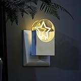 Nachtlicht Kinder Stern Nachtlampe 3000K Warmweiß Steckdosenlampe LED Kinderzimmer Nachttischlampe Deko Nachtleuchten für Babys Schlafzimmer Flur Treppe Küche Orientierungslicht, Schlummerleuchten