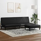WEMYUFURN 2-in-1 Schlafsofa-Garnitur mit Hocker aus langlebigem Kunstleder, verstellbaren Rückenlehnen und komfortabler Sitzfläche für Wohnzimmer, Schlafzimmer oder Gästezimmer