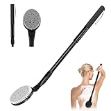 Gobiteli Rückenbürste, 63,5 cm langer Griff Rückenbürste Dusche für Körperpeeling und Tiefenreinigung, Rückenschrubber für Männer, Frauen und ältere Menschen