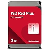 WD Red Plus interne Festplatte NAS 3 TB (3,5'', Datenübertragung bis 175 MB/s, Workload 180 TB/Jahr, 5.400 U/min, 128 MB Cache, 8 Bays) Rot