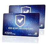 MakakaOnTheRun 2X RFID Blocker Karte (3fach geprüft: DEKRA + EMV + HF-Labor) - 360° Schutzkarte für Geldbörse - NFC Blocker Karte - RFID Blocker Card