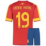 Spanien Fußball Trikot Set Yamal - Kinder und Erwachsene - Jungen - Sportsachen - Geschenk - Sport t Shirt - Sportbekleidung - Größe 128