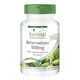 Fairvital | Bittermelone - 120 Kapseln - mit 500mg Bittermelone-Extrakt & 20µg Chrom pro Kapsel - HOCHDOSIERT - VEGAN - mit 10% Charantin