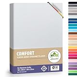 leevitex Premium Topper Boxspringbett Spannbettlaken | 100% Mako-Jersey-Baumwolle | Ökotex | 170g/m² | 180 x 200-200 x 220 cm | Weiß | 18 cm Steg