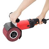 Satiniermaschine Elektrische Bürstmaschine, 1580W Bürstenschleifer Winkelschleifer Poliermaschine, 6-Gäng Geschwindigkeit 100-3000RPM, für Holz Kunststoff Metall Edelstahl