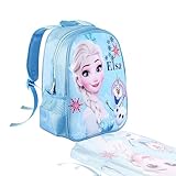 Eiskönigin Rucksack,Frozen Kinder Schulrucksack,Elsa Hohe Kapazität Kinderrucksack,Frozen Cartoon Schulrucksack Mädchen,Rucksack Mit Großer Kapazität für Mädchen