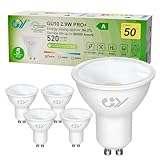 GY GU10 LED Warmweiss Lampe 2,9W 520 Lumen 3000K Warmweiß Glühbirnen, 50W lampe ersetzt, Abstrahlwinkel 110° Leuchtmittel, Nicht Dimmbar Energiesparlampe, 5er-Pack