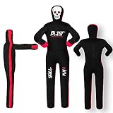 Blist MMA Dummy Judo Grappling Dummy Boxsack Brazilian BJJ JIU Jitsu Sitzposition Dummy Wrestling Kampfsport Boxen Karate Training Dummy (ungefüllt), Schwarz, 177,8 cm