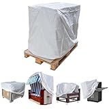 HASKYY Euro-Paletten-Haube Abdeckhaube Schutzhülle 130x90x130cm Euro-Paletten-Möbel-Abdeckung Paletten-Abdeck-Plane Strandkorb-Schutz-Hülle Polyethylene Gartenmöbel-Abdeckung PE UV-Beständig