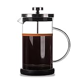 DATEFUN French Press, 600ml Kaffeekanne mit Filter, Kaffee Presse, French Coffee Press, Hitzebeständiges Glas Kaffeepresse für Tee und Kaffeezubereiter, Spülmaschinenfest, Große Karaffe Schwarz