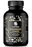 Bio Flohsamenschalen 365 Kapseln (750mg) - 4500mg pro Tag - 88% Ballaststoffgehalt - 99% Reinheit - Deutsche Produktion - Herkunft: Indien - Luondu®